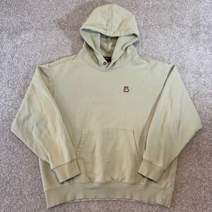 Teddy Fresh Bear Embroidered Hoodie Sage Green Fleece  Size Large